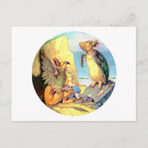 Alice, Griffin och Mock Turtle i Wonderland Vykort