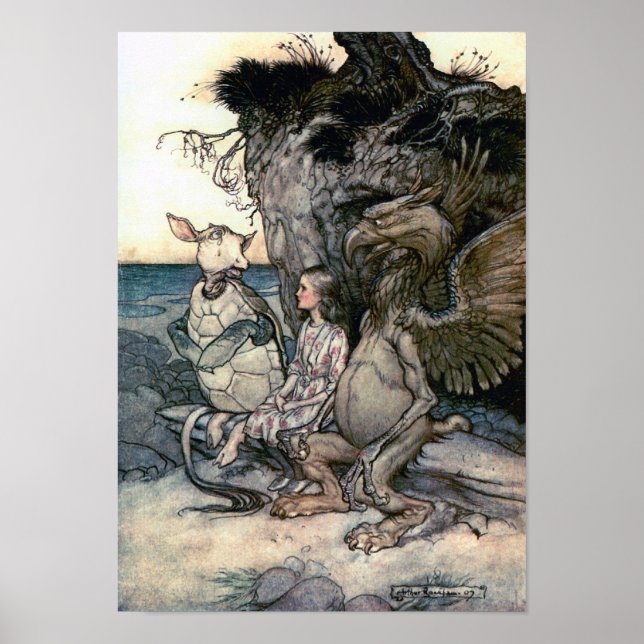 Alice, Griffin och Mock Turtle Poster (Framsidan)