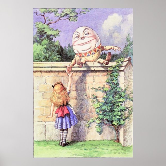 Alice & Humpty Dumpty Fullt Färg Poster (Framsidan)