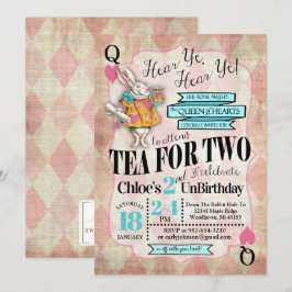 Alice i 2nd födelsedaginbjudningar för underland inbjudningar