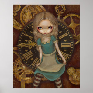 Alice i Clockwork - steampunk in wonderland Print Poster