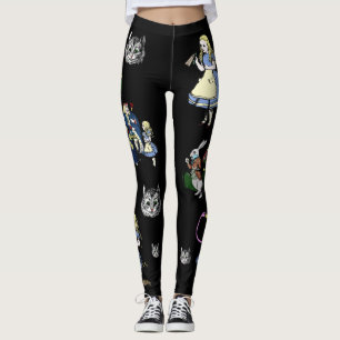 Alice i den Cheshire för underlandvitkanin katten Leggings