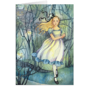 Alice i det Tulgey trät - underlandkort Hälsningskort