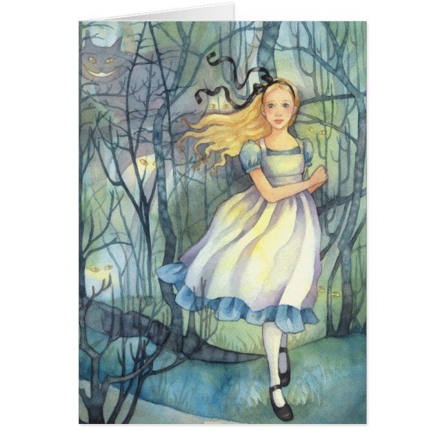 Alice i det Tulgey trät - underlandkort Hälsningskort (Framsidan)
