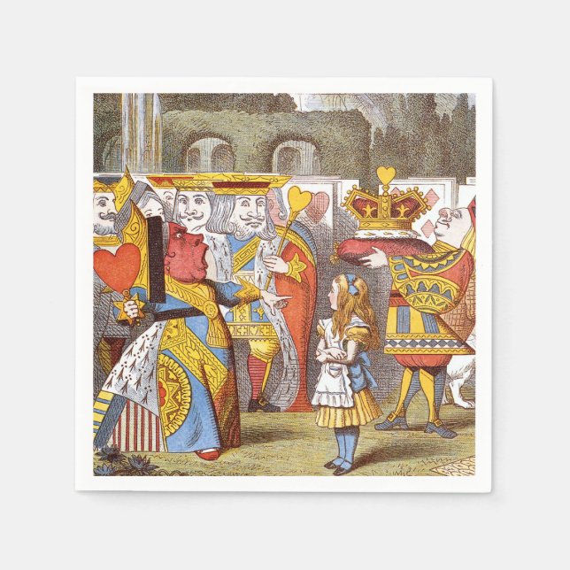 Alice i drottningens Courtyard 2 Pappersservett (Framsidan)