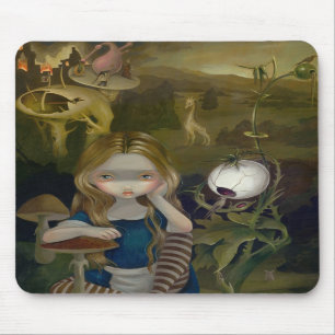 Alice i en Bosch landskap underland Mousepad Musmatta