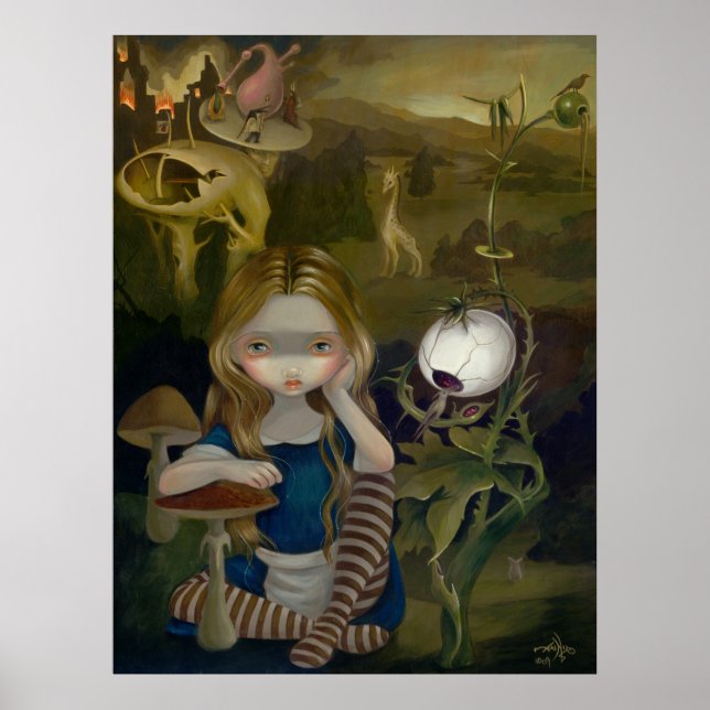 Alice i en Bosch liggande landskapskonst Skriv ut Poster (Framsidan)