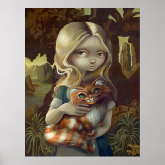 Alice i en Da Vinci Porträtt wonderland goth Print Poster