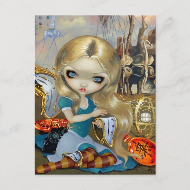 "Alice i en Dali Dream" av Jasmine Becket-Griffith Vykort (Framsida)