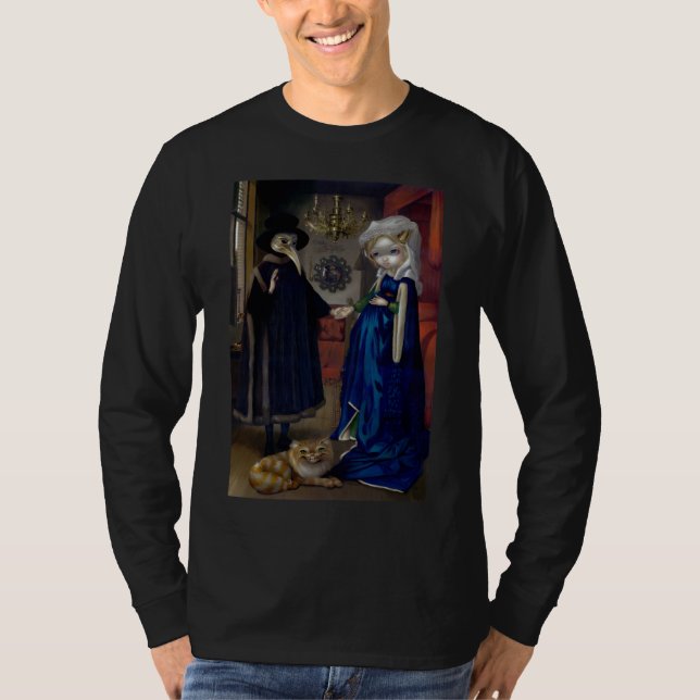 Alice i en Van Eyck Porträtt SHIRT wonderland goth T (Framsida)