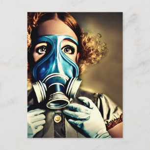 Alice i ett vykort för gasmask