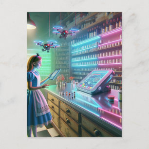 Alice i Fantasy Apothecary Vykort