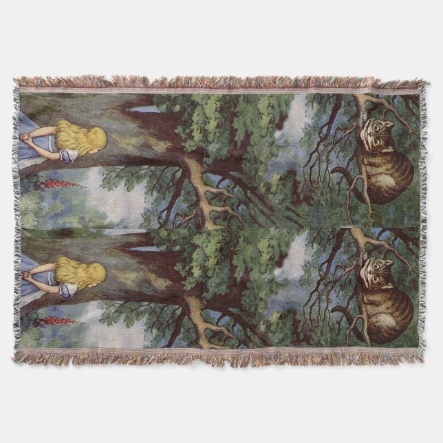 Alice i filt för kast för underlandCheshire katt (Framsidan)