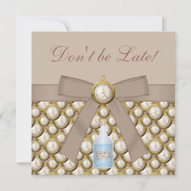 Alice i inbjudan för party för underlandbaby (Framsida)