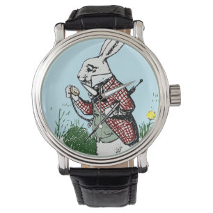Alice i kanin för vit för underlandPocketwatch Armbandsur