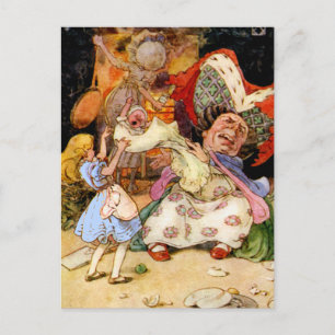 Alice i köket med hertiginnan och Gris Baby Vykort