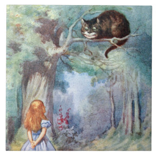 Alice i konst för den underlandCheshire katten Kakelplatta