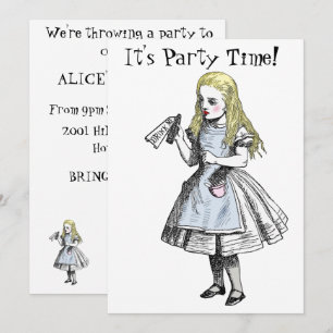 Alice i kort för underlandpartyinbjudan