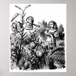 Alice i levande blommors trädgård poster