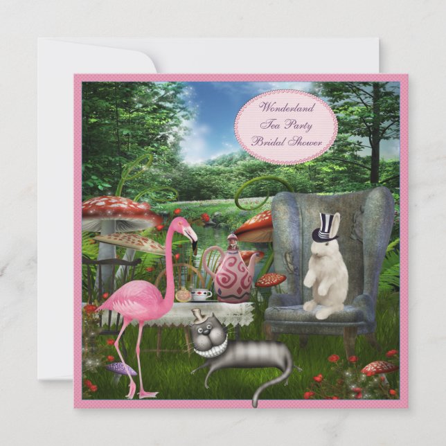 Alice i möhippa för underlandTeaparty Inbjudningar (Framsida)