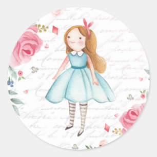 Alice i Onederland 1:a födelsedag Tea-partiets fav Runt Klistermärke