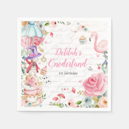 Alice i Onederland 1:a födelsedagen Mad Tea Party Pappersservett