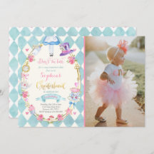 Alice i Onederland Birthday bjudande Tea Party