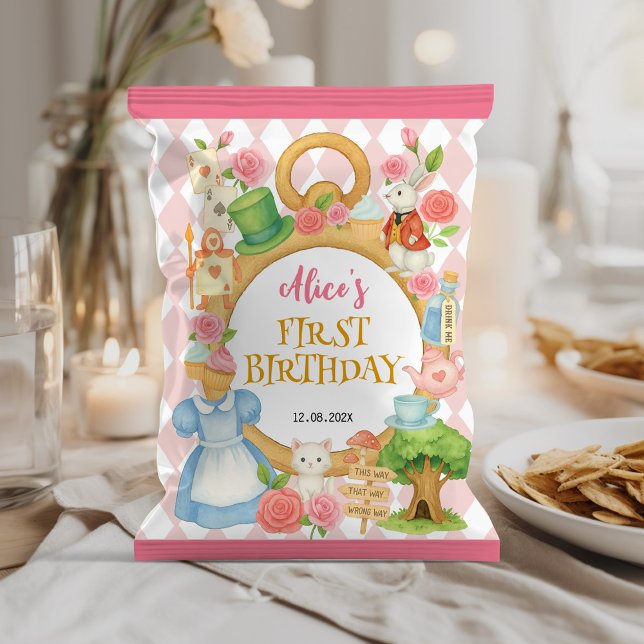 Alice i Onederland Birthday Chip Bag Wrapper Reklamblad (Skapare uppladdad)