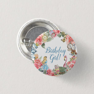 Alice i Onederland Birthday Girl Button Knapp