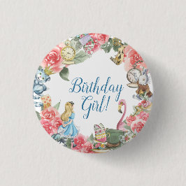 Alice i Onederland Birthday Girl Button Knapp