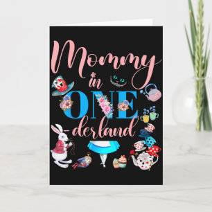 Alice I Onederland Familj Mamma Till Födelsedags G Kort