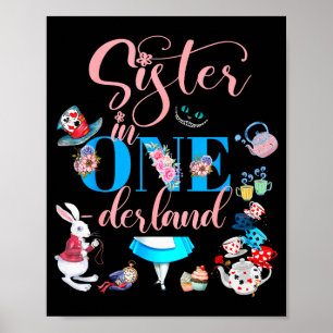 Alice i Onederland Familjesyster till födelsedagsb Poster