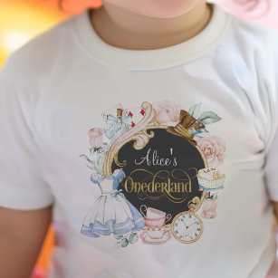 Alice i Onederland, flicka 1:a födelsedag Baby T-S T Shirt