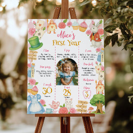Alice i Onederland första året Photo Milestone Poster