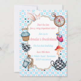 Alice i Onederland, första födelsedagsinbjudan Inbjudningar