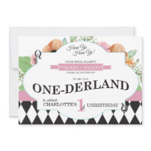 Alice i Onederland:s första födelsedagsinbjudan