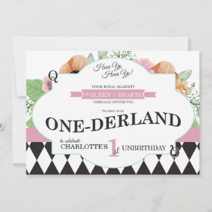 Alice i Onederland:s första födelsedagsinbjudan