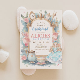Alice i Onederland Tea Party bjudan Inbjudningar