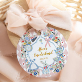 Alice i Onederland Whimsical Birthday Gåvor Etiketter