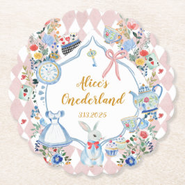 Alice i Onederland Whimsical Birthday Underlägg Papper