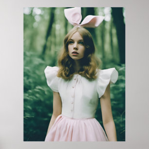 Alice i skogsmotefotografering med utgått film för poster