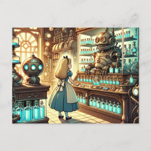 Alice i Steampunk-postkortet Vykort