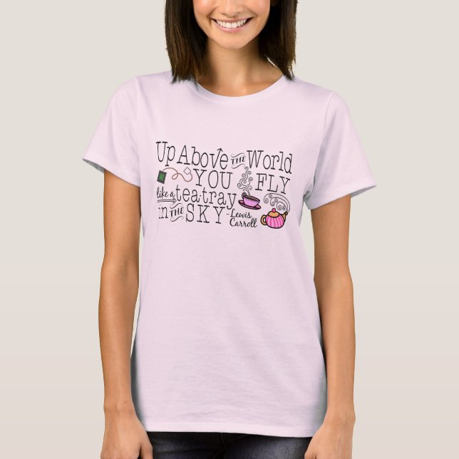 Alice i TeaCarroll för underland det nyckfulla T-shirt (Framsida)