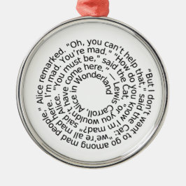 Alice i tokig citationsteckenprydnad för underland julgransprydnad metall