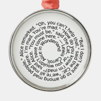 Alice i tokig citationsteckenprydnad för underland julgransprydnad metall