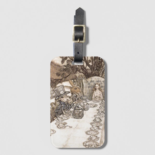 Alice i tokig Hatter för underlandillustration Bagagebricka (Framsida vertikal)