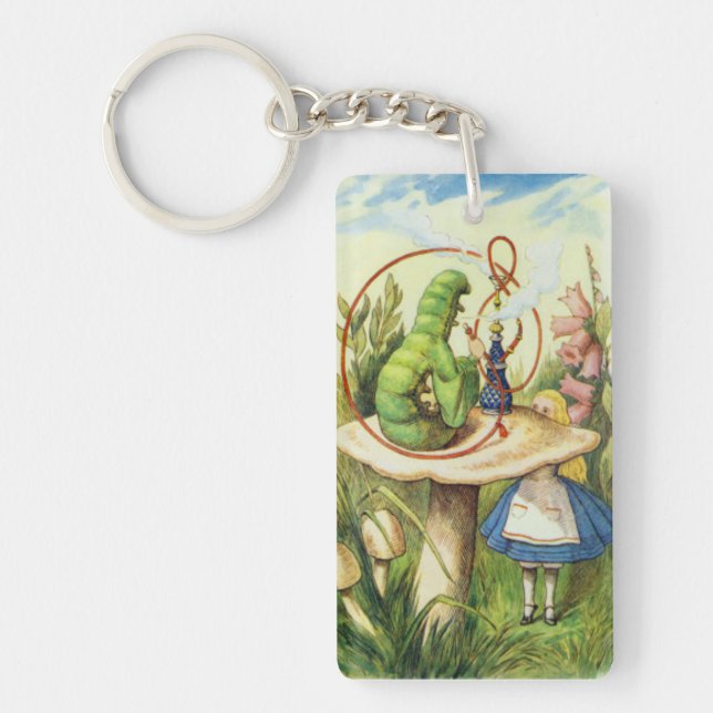 Alice i underland Caterpillar dricker mig Keychain (Framsidan)