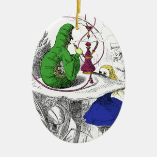 Alice i underland - Caterpillar Julgransprydnad Keramik