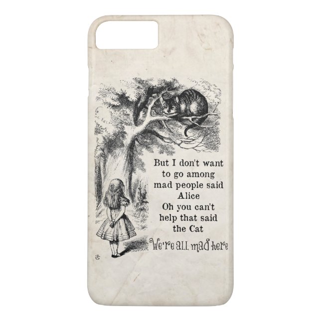 Alice i underland; Cheshire katt med Alice Case-Mate iPhone Skal (Baksida)