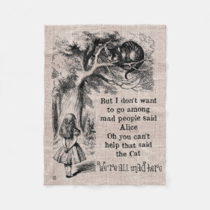 Alice i underland; Cheshire katt med Alice Fleecefilt